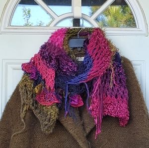 New OOAK Hand Knit Long Scarf